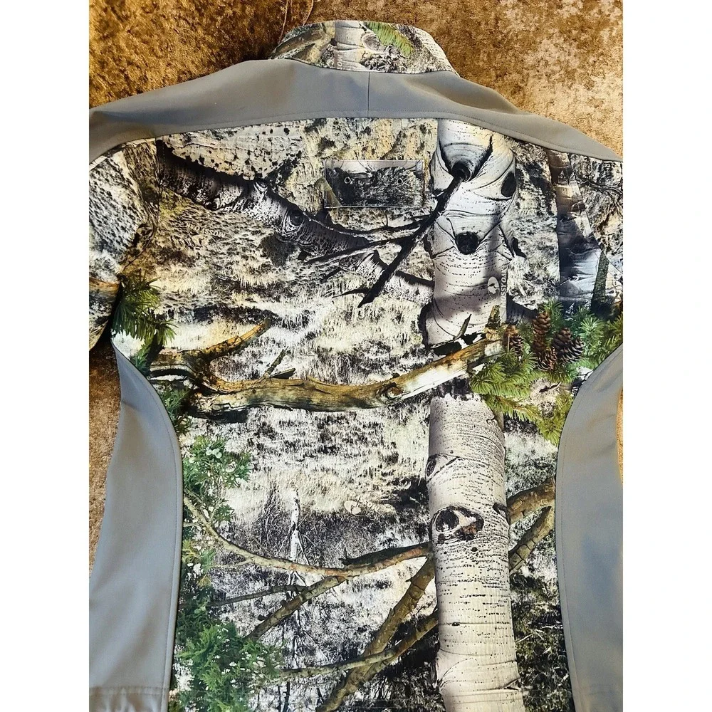 Mossy Oak Camo Jacket Women's Pink Logo Full Zip Fitted Fleece Zip Pockets Sz M - Picture 8 of 9